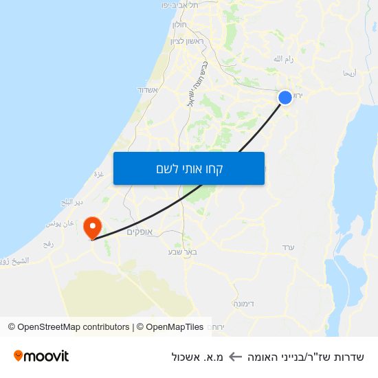 מפת שדרות שז''ר/בנייני האומה למ.א. אשכול