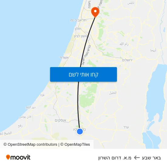 מפת באר שבע למ.א. דרום השרון