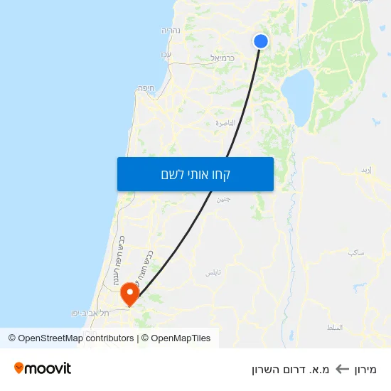 מפת מירון למ.א. דרום השרון