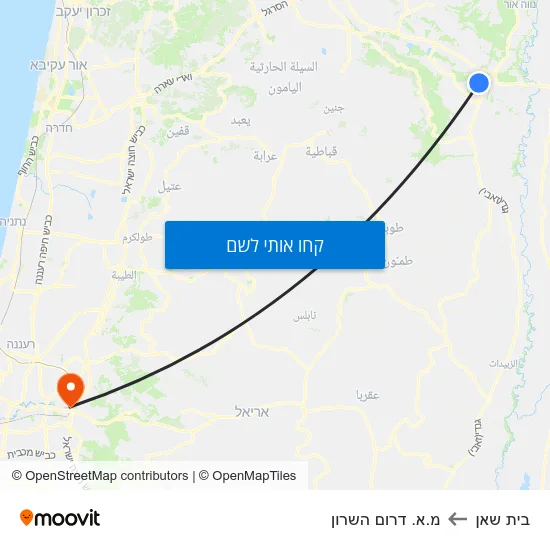 מפת בית שאן למ.א. דרום השרון
