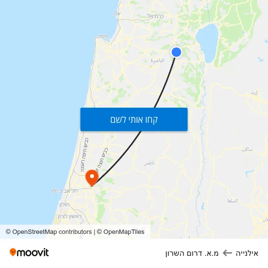 מפת אילנייה למ.א. דרום השרון
