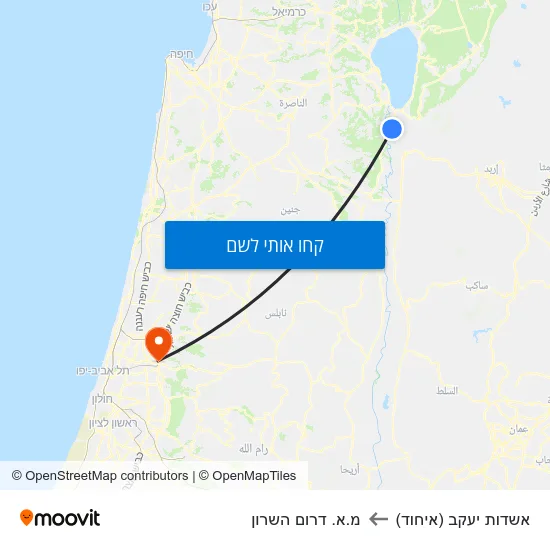 מפת אשדות יעקב (איחוד) למ.א. דרום השרון
