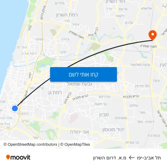 מפת תל אביב-יפו למ.א. דרום השרון