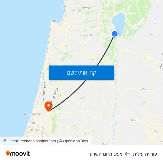 מפת פורייה עילית למ.א. דרום השרון