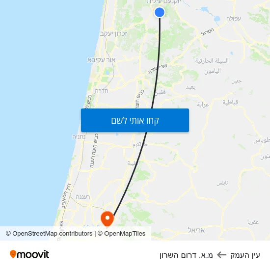 מפת עין העמק למ.א. דרום השרון