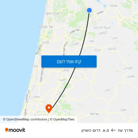 מפת מדרך עוז למ.א. דרום השרון