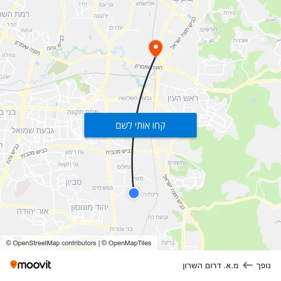 מפת נופך למ.א. דרום השרון