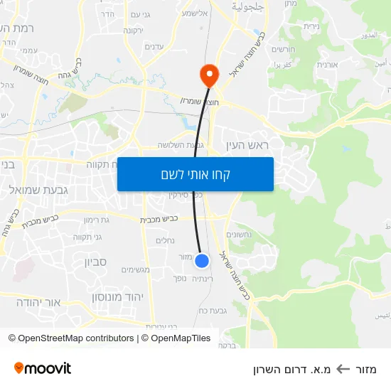 מפת מזור למ.א. דרום השרון