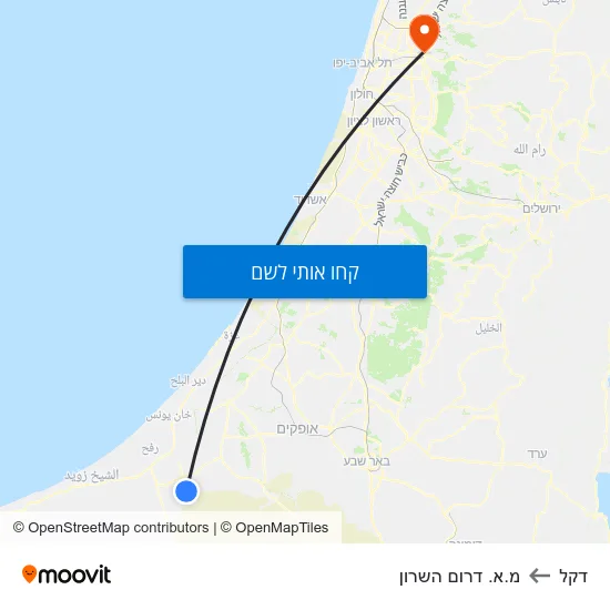 מפת דקל למ.א. דרום השרון