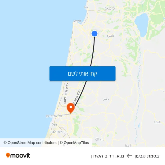 מפת בסמת טבעון למ.א. דרום השרון