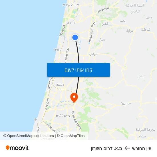 מפת עין החורש למ.א. דרום השרון
