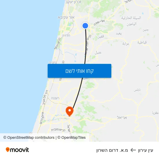מפת עין עירון למ.א. דרום השרון