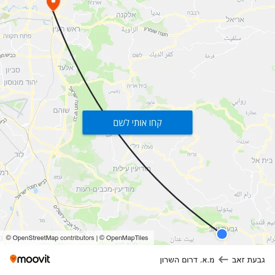 מפת גבעת זאב למ.א. דרום השרון
