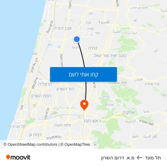 מפת תל מונד למ.א. דרום השרון