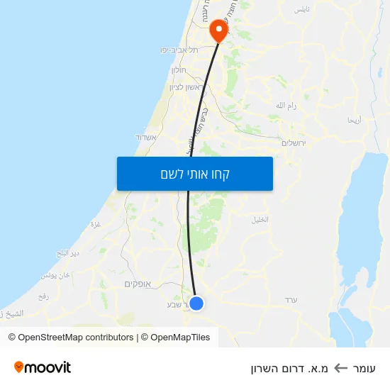 מפת עומר למ.א. דרום השרון