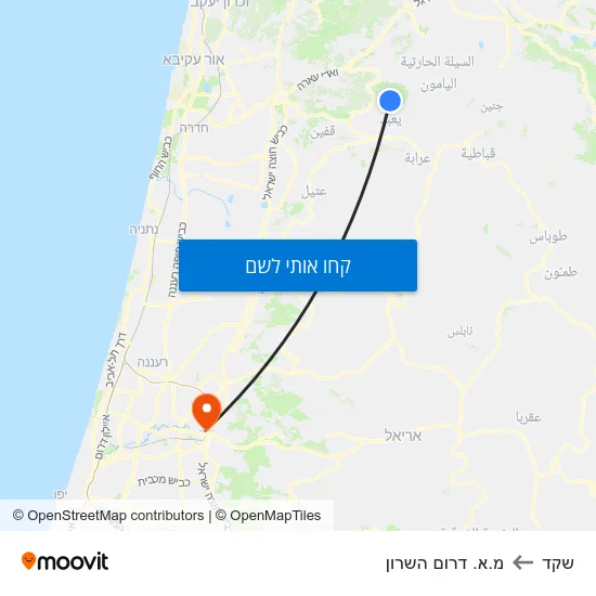 מפת שקד למ.א. דרום השרון