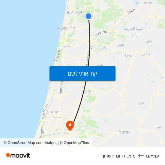 מפת עמיקם למ.א. דרום השרון