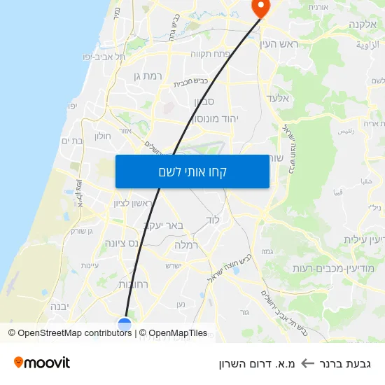 מפת גבעת ברנר למ.א. דרום השרון