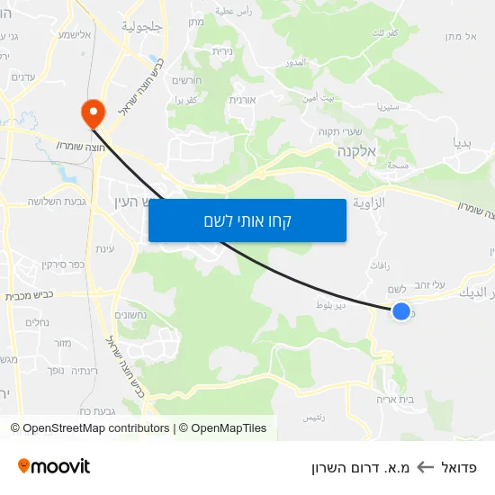 מפת פדואל למ.א. דרום השרון