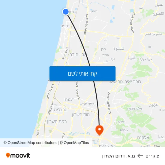 מפת צוקי ים למ.א. דרום השרון