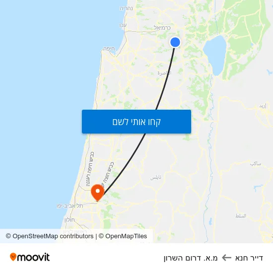 מפת דייר חנא למ.א. דרום השרון