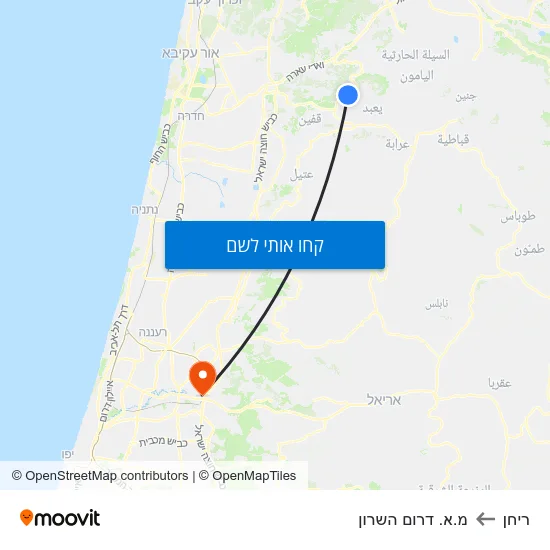 מפת ריחן למ.א. דרום השרון