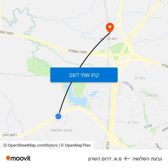 מפת גבעת השלושה למ.א. דרום השרון