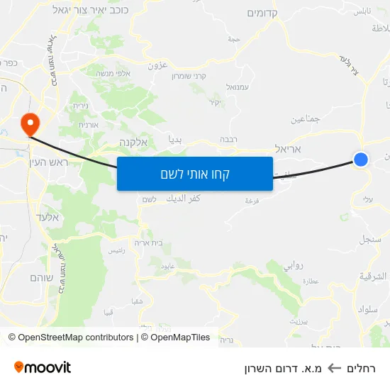 מפת רחלים למ.א. דרום השרון