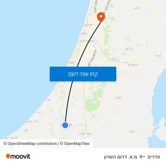 מפת פדויים למ.א. דרום השרון