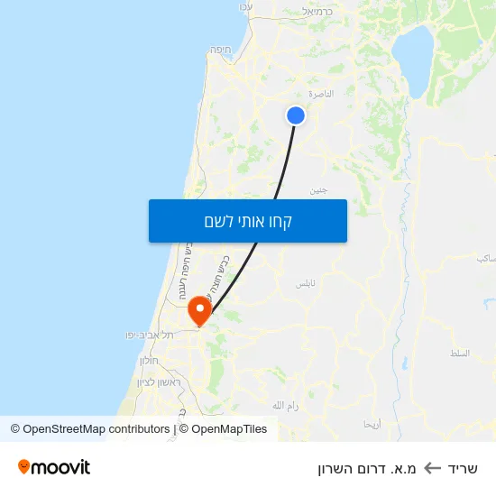 מפת שריד למ.א. דרום השרון