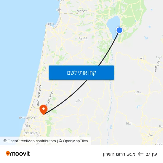 מפת עין גב למ.א. דרום השרון