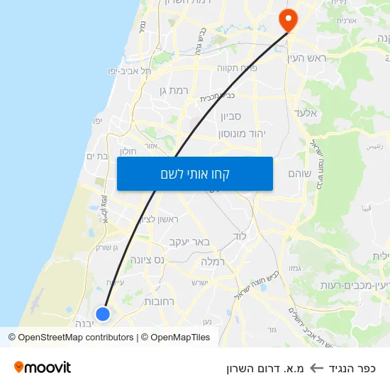 מפת כפר הנגיד למ.א. דרום השרון