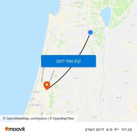 מפת עין דור למ.א. דרום השרון