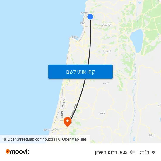 מפת שייח' דנון למ.א. דרום השרון