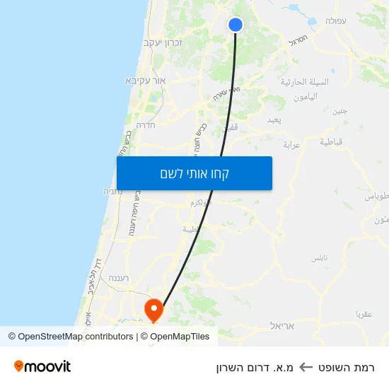 מפת רמת השופט למ.א. דרום השרון