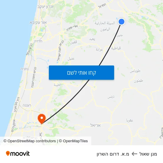 מפת מגן שאול למ.א. דרום השרון