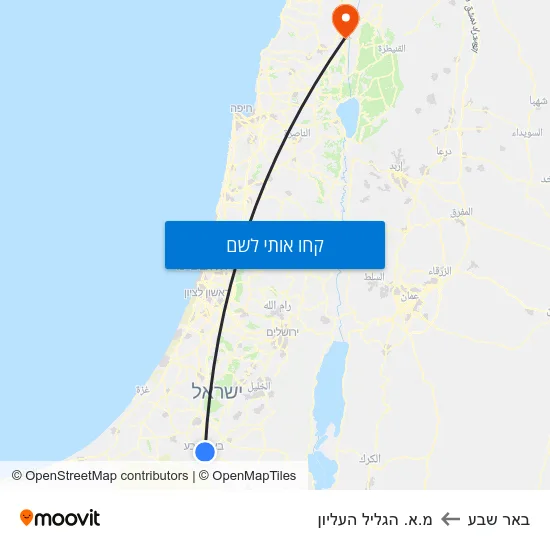מפת באר שבע למ.א. הגליל העליון