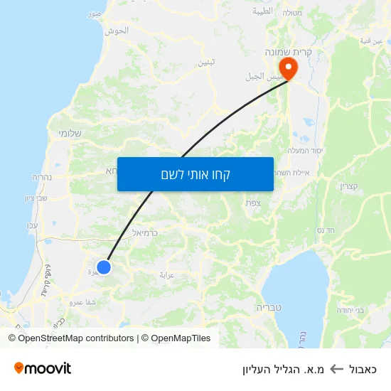מפת כאבול למ.א. הגליל העליון