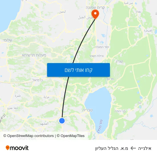 מפת אילנייה למ.א. הגליל העליון