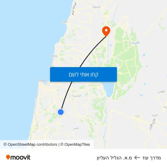 מפת מדרך עוז למ.א. הגליל העליון