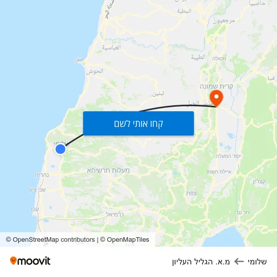מפת שלומי למ.א. הגליל העליון