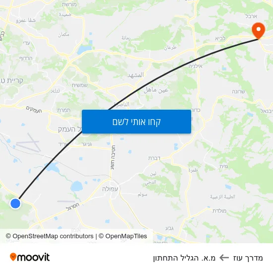 מפת מדרך עוז למ.א. הגליל התחתון