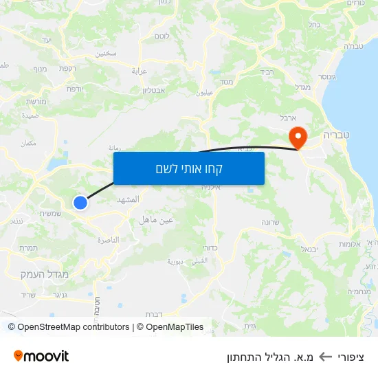 מפת ציפורי למ.א. הגליל התחתון