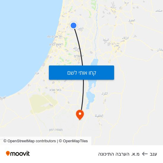 מפת ענב למ.א. הערבה התיכונה