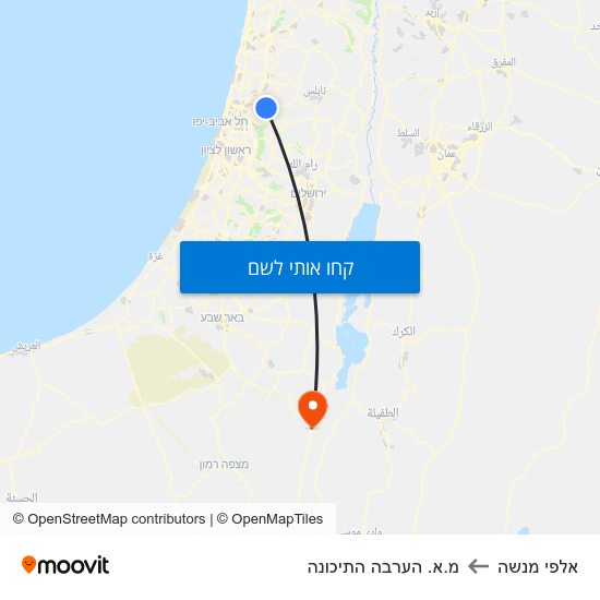 מפת אלפי מנשה למ.א. הערבה התיכונה