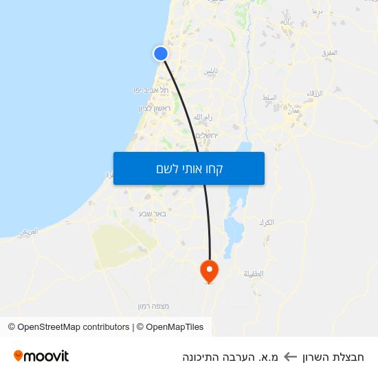 מפת חבצלת השרון למ.א. הערבה התיכונה