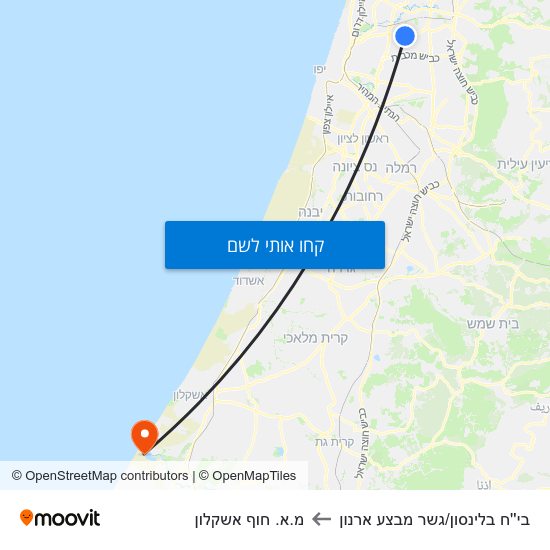 מפת בי''ח בלינסון/גשר אבנת למ.א. חוף אשקלון