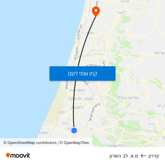 מפת קדרון למ.א. לב השרון