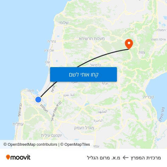 מפת מרכזית המפרץ למ.א. מרום הגליל