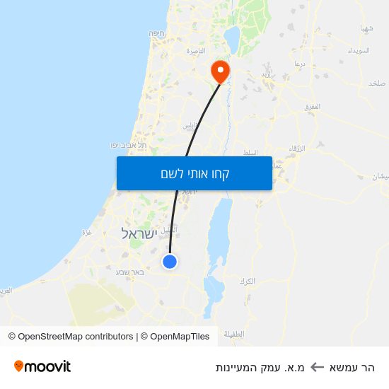 מפת הר עמשא למ.א. עמק המעיינות